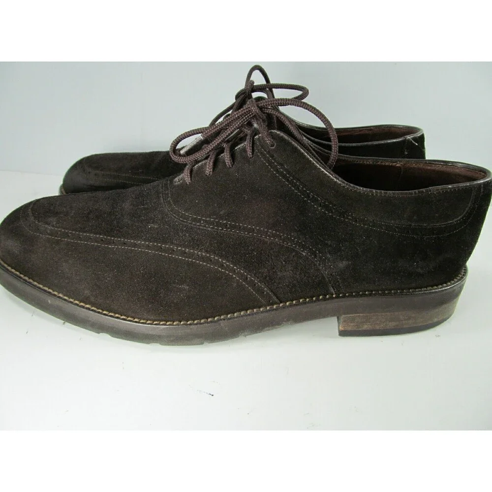 E T Wright Brown Suede Oxford Lace Up Shoes Mens Size US 13 EE Made In Italy